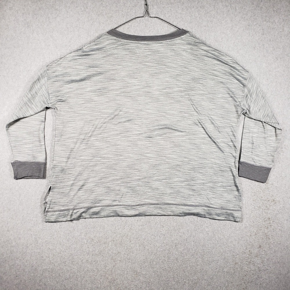 Terra & Sky Womens Top 3X Gray Space Dye Heathered V-Neck Pullover Comfort Layer - Picture 2 of 9